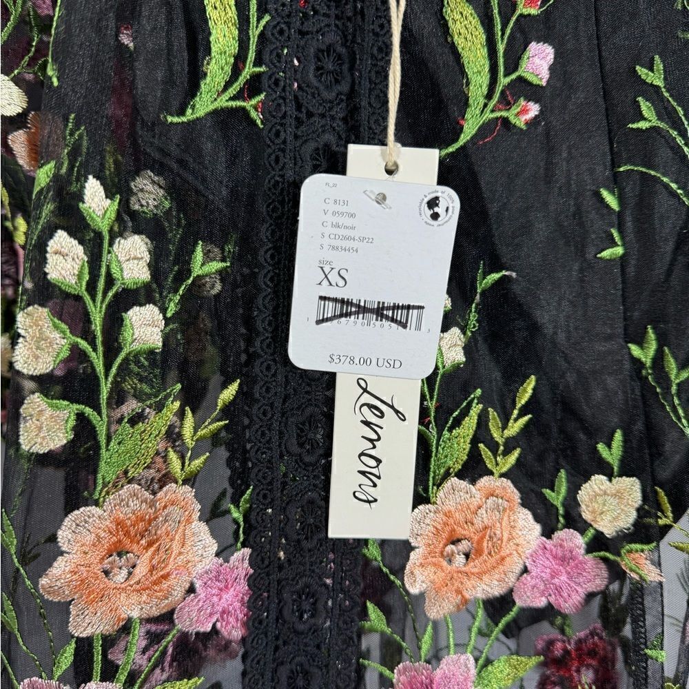 FOR LOVE AND LEMONS LUNA MAXI DRESS IN BLACK COMBO NWT XS FLORAL SHEER EMBROIDER - Picture 10 of 10